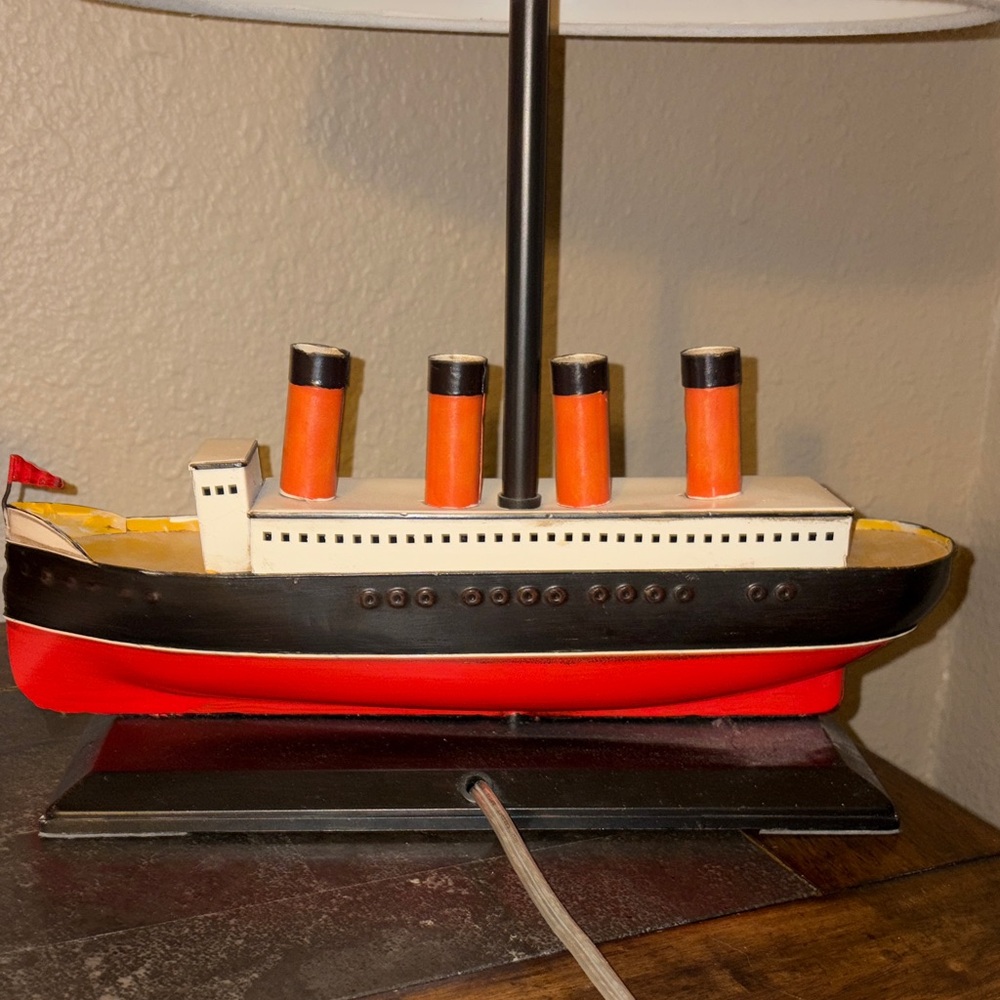 Pottery Barn Ship Lamp with White Shade - Picture 3 of 3